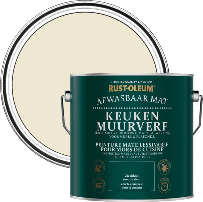 Rust-Oleum Wit Keuken muurverf - Kalksteengroeve 2,5L