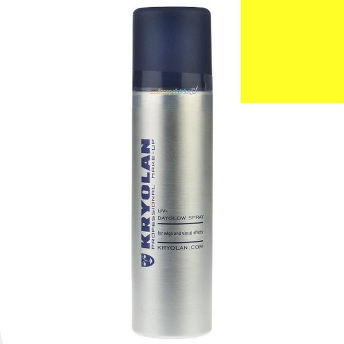 Kryolan dekkende haarspray 150 ml UV-day glow fel geel
