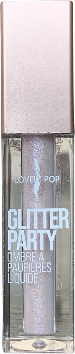 Lovely Pop Cosmetics - Glitter Party - Vloeibare Oogschaduw - Metallic - Glanzend - Glitter - Wit - Iriserend - Parelmoer - 01 Marshmallow