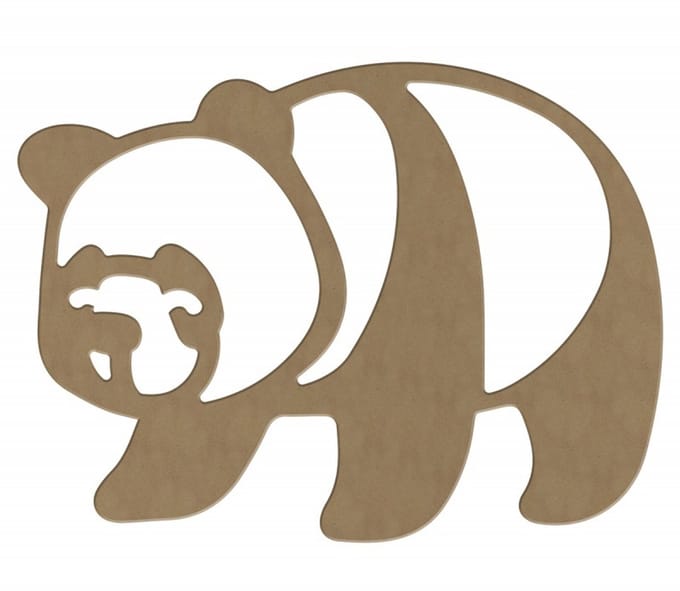 Gomille MDF figuur panda knutseldecoratie 29 cm multicolor.
