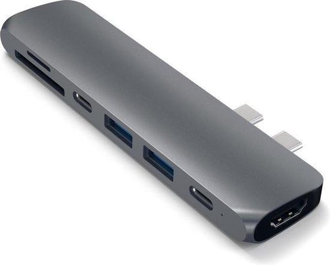Usb-c hub voor macbook pro met HDMI & Thunderbolt 3 van Zedar Space Gray
