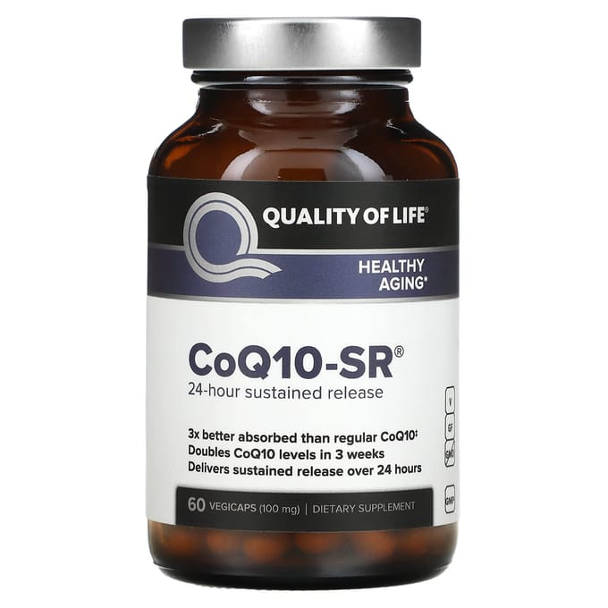 Qualité de Vie, CoQ10-SR, 100 mg, 60 gélules végétales