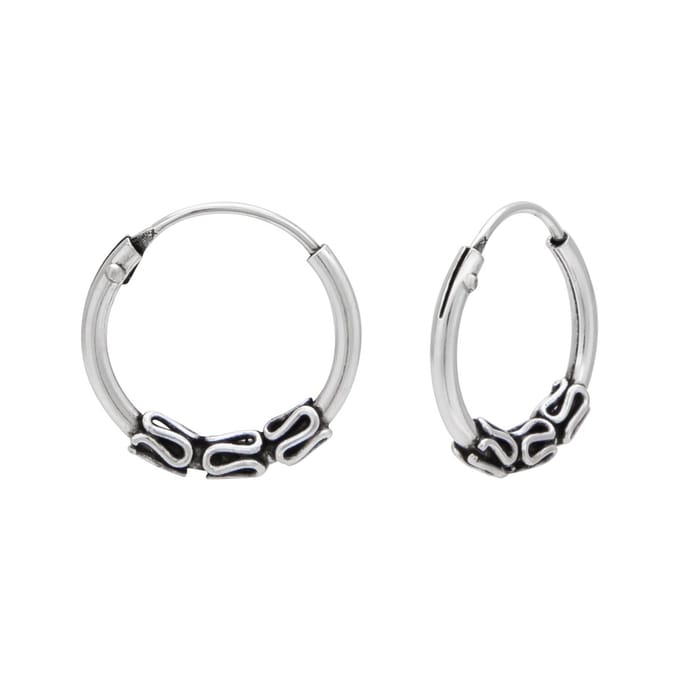 WeLoveSilver - zilveren oorringen - Bali hoops - 12 mm - spiraaldesign