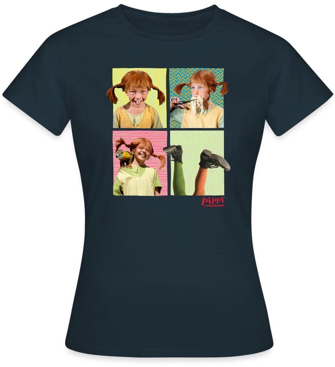 Pippi Langkous Portretten Van Pippi T-Shirt Dames
