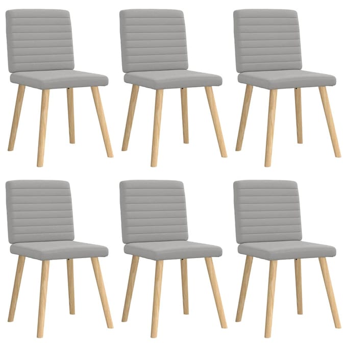vidaXL Eetkamerstoelen 6 st stof wolk grijs