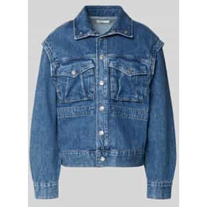 jeansjack met klepzakken model 'Isabel'