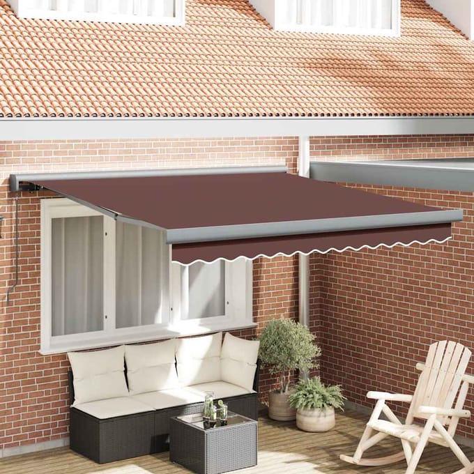 vidaXL - Luifel - handmatig - uittrekbaar - 300x250 - cm - bruin