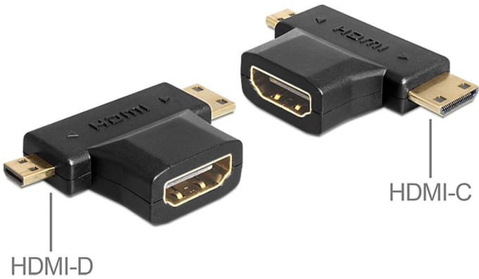 Delock - Adapter HDMI-A Buchse - HDMI-C + HDMI-D Stecker