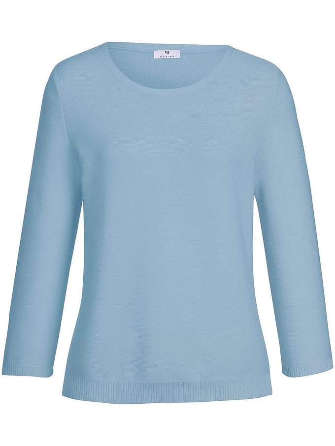 Trui ronde hals 100% SUPIMA® katoen Van Peter Hahn blauw