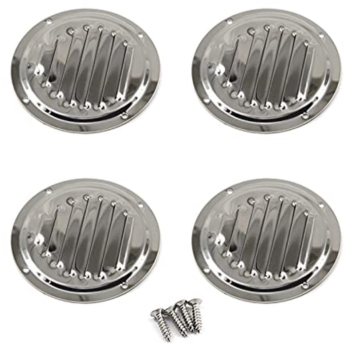 Ronde RVS Ventilatie Grille Ø4 Inch - Circulaire Vent Cover (Set van 4)