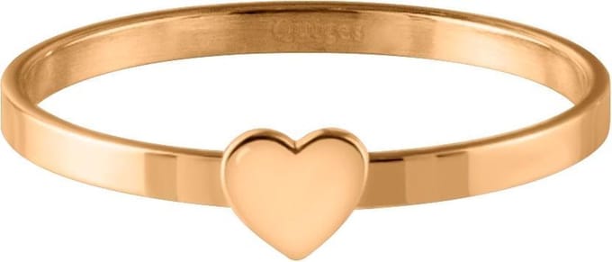 Quiges Stapelring Dames - Vulring Hart - RVS Roségoudkleurig - Maat 19 - Hoogte 2mm
