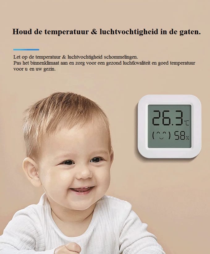 Mini Temperatuurmeter Met Bluetooth - Luchtvochtigheidsmeter - Temperatuursensor - Hygrometer - Smart Hygrometer