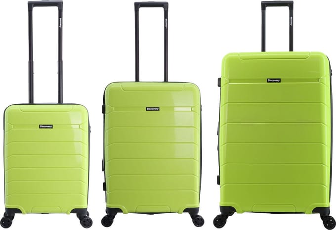 Discovery Skyward Harde Kofferset 3-Delig / Trolleyset / Reiskofferset - Lime - Limoengroen / Set