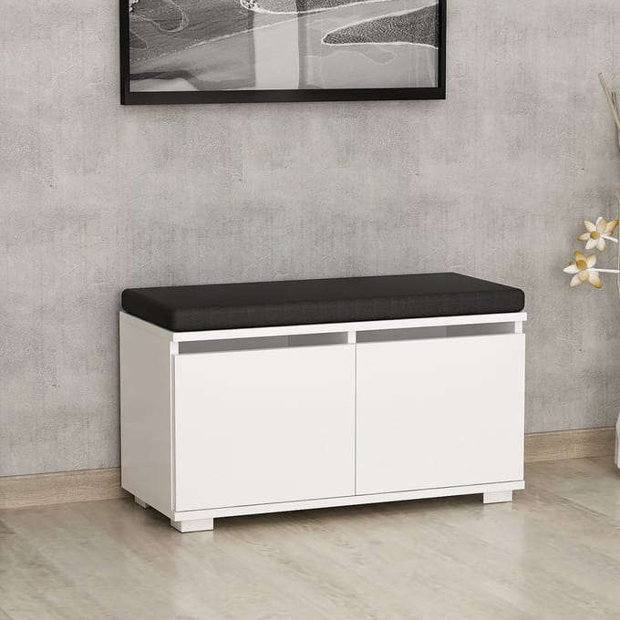 Schoenenrek Brande 80x35x42 cm wit [en.casa]