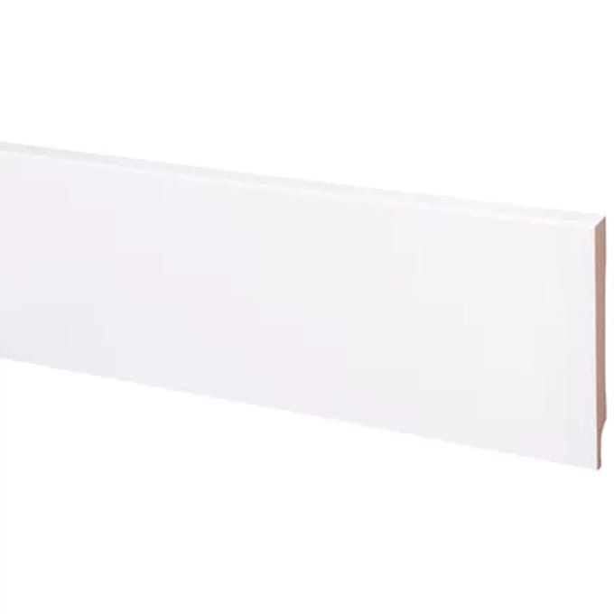Baseline Muurplint Budget Cubic - Wit - Mdf - Folie - 240cm - 14x120mm