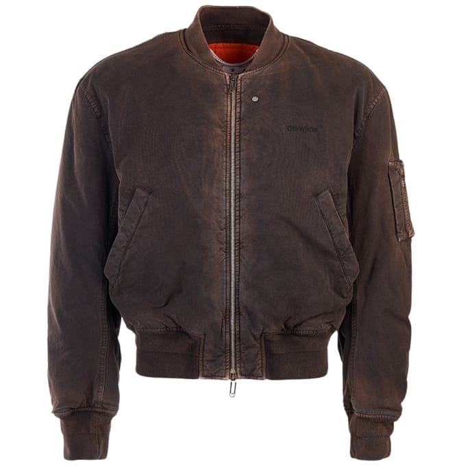 Gebroken wit Diag Tab Vintage zwart bomberjack