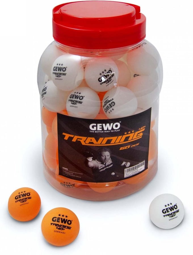 Gewo Tafeltennisballen Training box van 60 - 3* - Wit & Oranje - Ping Pong Ballen