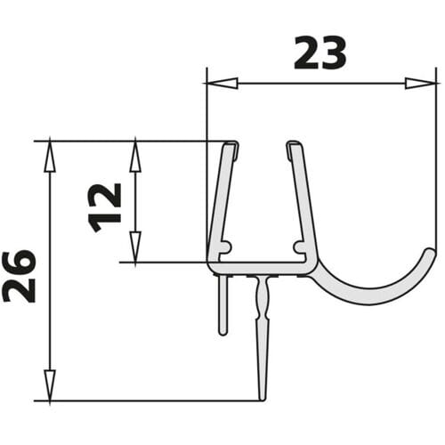 Kermi Pasa replacement set sealing strips horizontal 3249 to PX pentagon with fixed panels 2534062