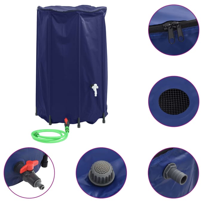 vidaXL Watertank met kraan opvouwbaar 500 L PVC
