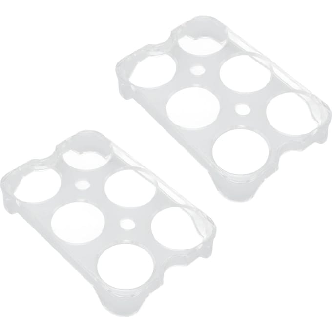 2 stuks Eierhouder 12 Sleuven Totaal Transparant Plastic Sterk Duurzaam Licht Eieropbergbak voor Koelkast white