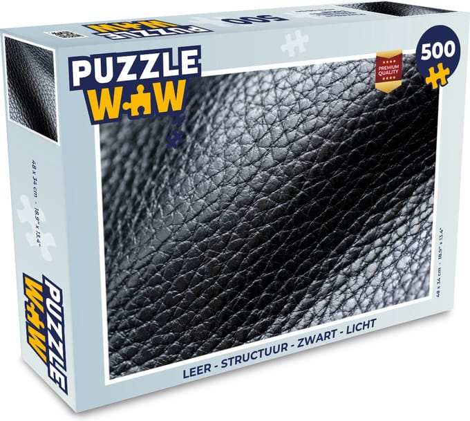 Puzzel Leer - Structuur - Zwart - Licht - Legpuzzel - Puzzel 500 stukjes