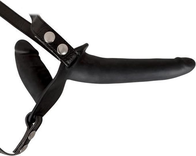 Dubbele Strap-On - Zwart - Zwart - Sextoys - Dildo's  - Toys voor dames - Strap on