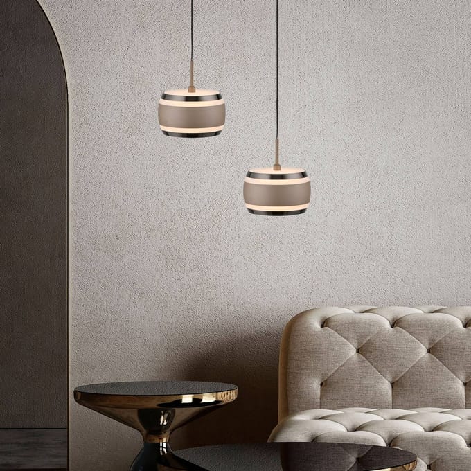 LED hanglamp PURE Falling Rings, brons Ø 13 cm, CCT