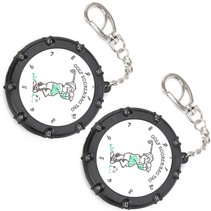 2 stuks Draagbare Golf Slagteller 18 Holes Golf Scoreteller Apparaat met Sleutelhanger white