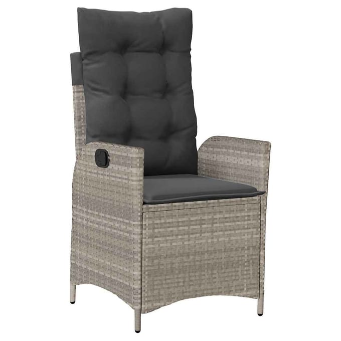vidaXL - 7-delige - Tuinset - met - kussens - poly - rattan - grijs