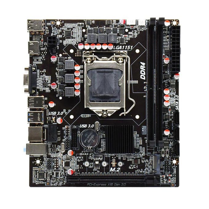 DDR4 H310B4 Computer Moederbord LGA1151 CPU Ondersteuning 64G Dual Channel Dual M.2 Interface Realtek zwart