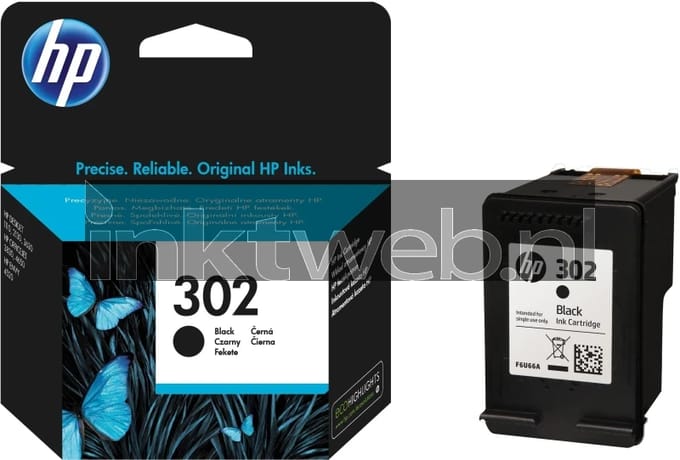Inktcartridge hp f6u66ae 302 zwart