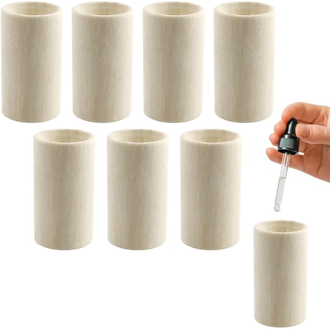 Allecto - Set van 8 houten diffusers - Aromadiffusers voor etherische oliën - Compact formaat - Geuroliediffusers voor slaapkamer en kantoor - Mult...