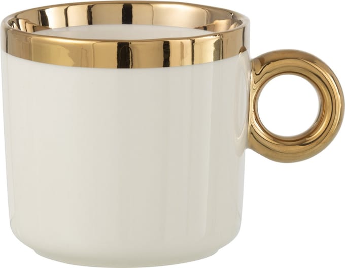 J-Line kop - keramiek - goud/wit