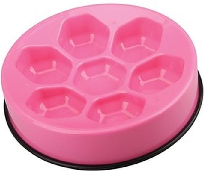 M-pets Voerbak Slow Feeder Cavity roze  25x25x5,8