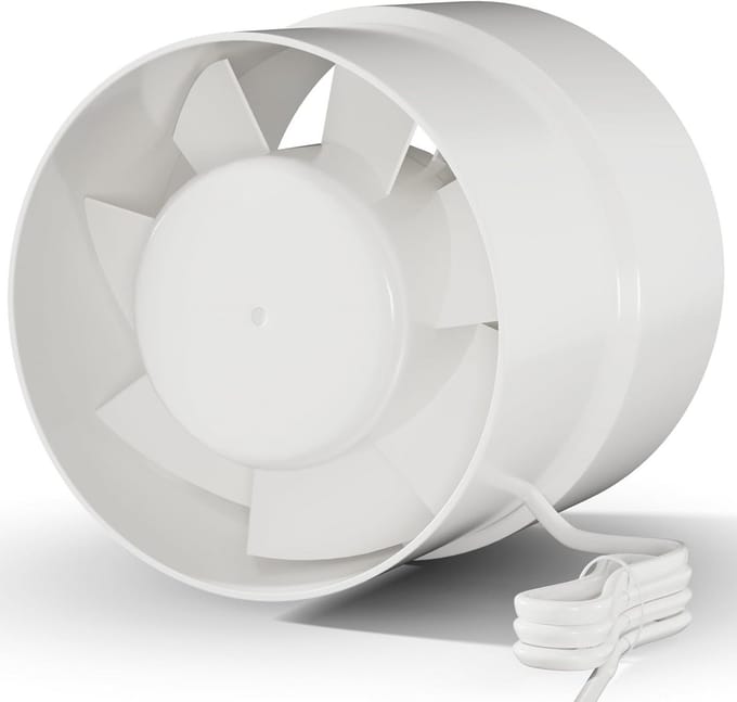 Buisventilator 150 mm - Stille Inline Ventilator voor Badkamer, Keuken en Garage - 320 m³/u