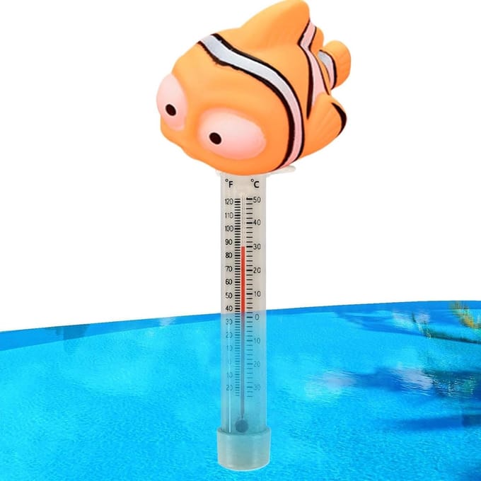 Badthermometer - Watertemperatuur meter - Water control - Drijvend ontwerp - 18.5 cm - Clownvis