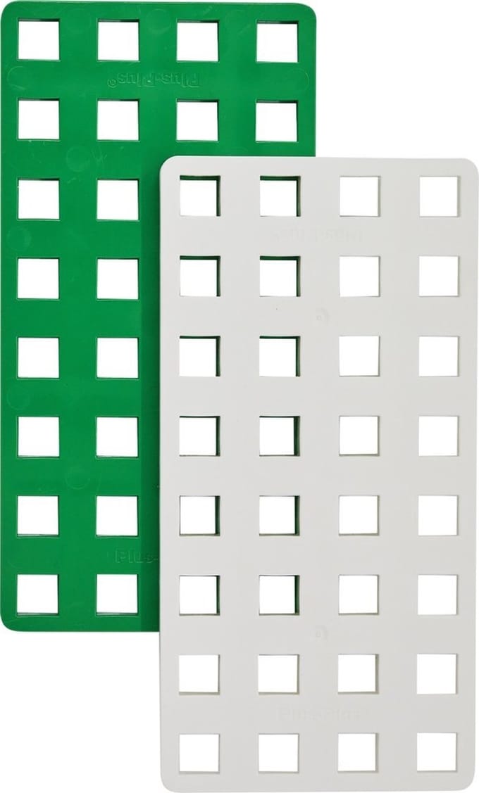 Plus-Plus BIG Bouwplaat groen/wit 2 delige bouwset - 3287 - Bouwspeelgoed - Constructiespeelgoed - Set met bouwstenen - Vanaf 1 jaar