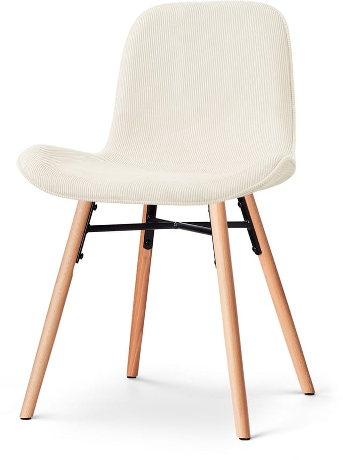 Nolon Nena-Fé Eetkamerstoel rib beige - houten onderstel