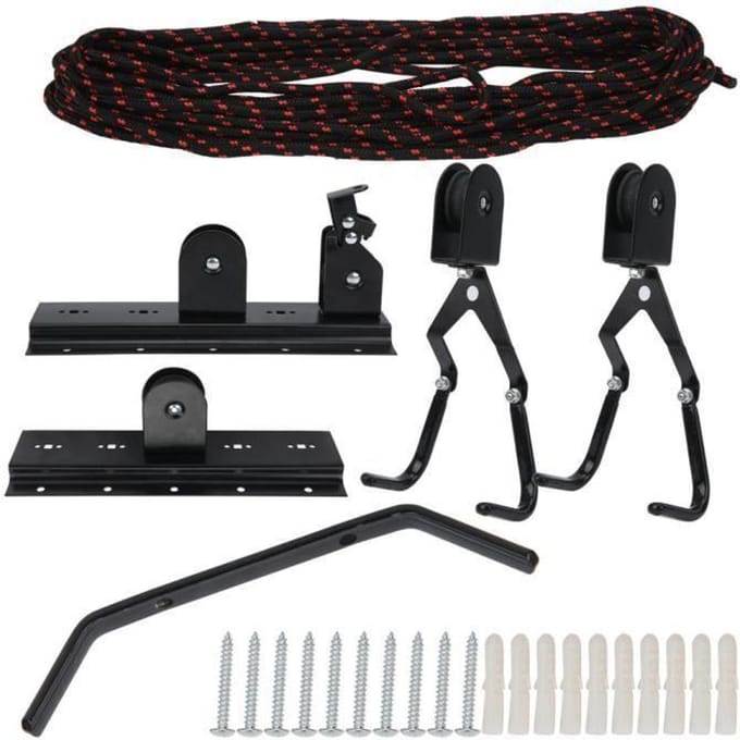 Support de plafond de vélo - Akozon - Cintre de plafond - Acier et ABS - Capacité 40-60 kg - Noir