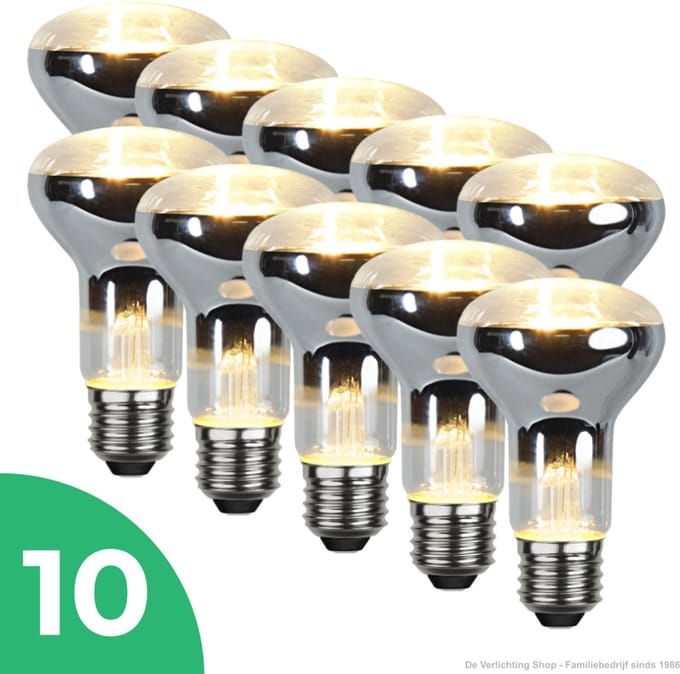 Trixline Reflector Gloeilamp E27 - 60W - Warm Wit Licht (2700K) - 459 lm - 1 jaar - Dimbaar - 10 stuks - R63