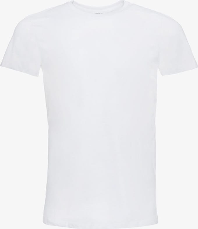Unsigned heren T-shirt wit katoen ronde hals - Maat L