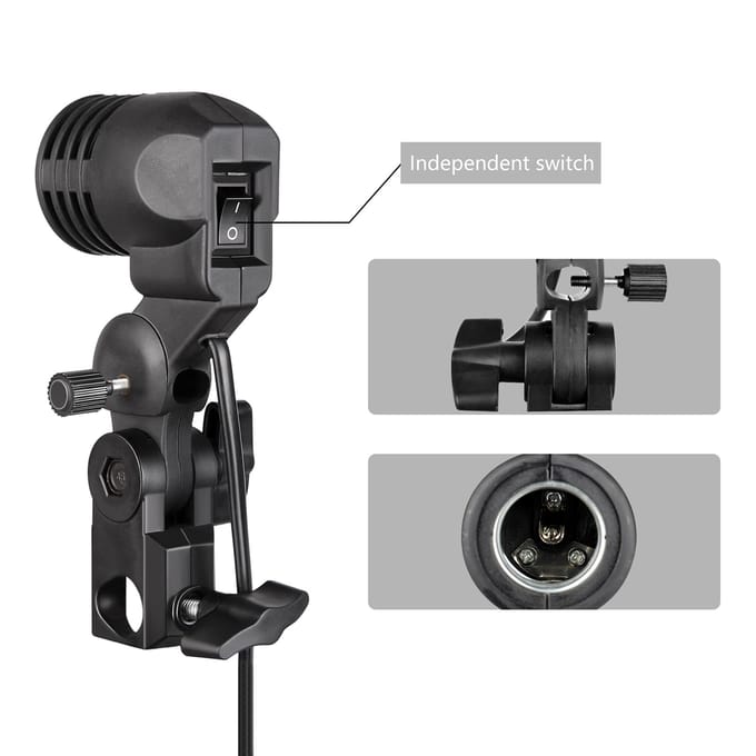Studio Fotografie Parapluset met 33 Inch Witte Paraplu's * 2 + 2M Metalen Statief Standaards * 2 + E27 EU Plug