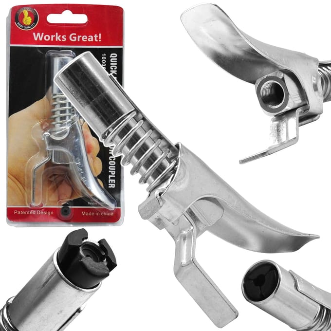 GEKO Zelfsluitende vetspuitkoppeling - M10x1 - Staal - 4 bekken
