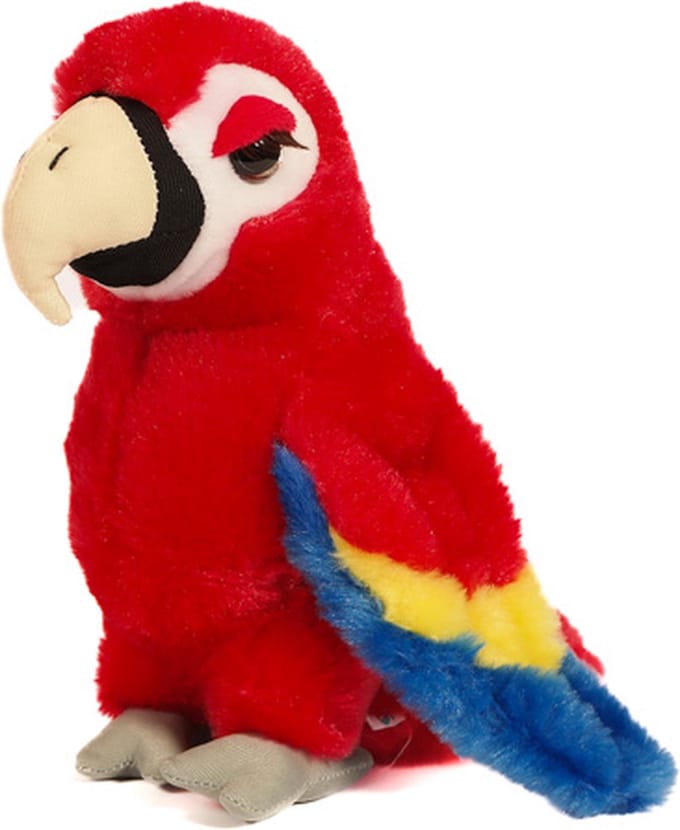 PIA Soft Toys Pluche Knuffeldier Papegaai Rood - 24cm