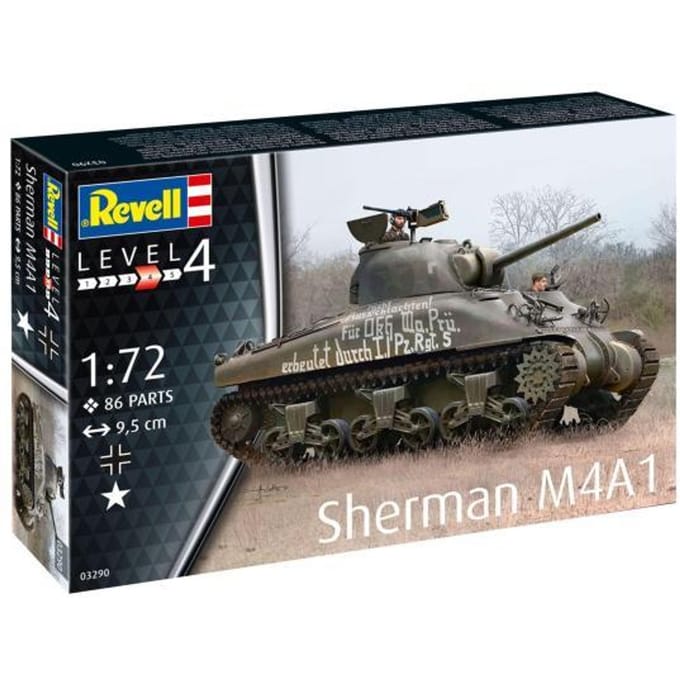 Revell Modelbouwpakket Militaire voertuigen - 03290 Sherman M4A1 WWII - Amerikaanse Middelzware Tank Plastic - 1:72 - Modelbouw