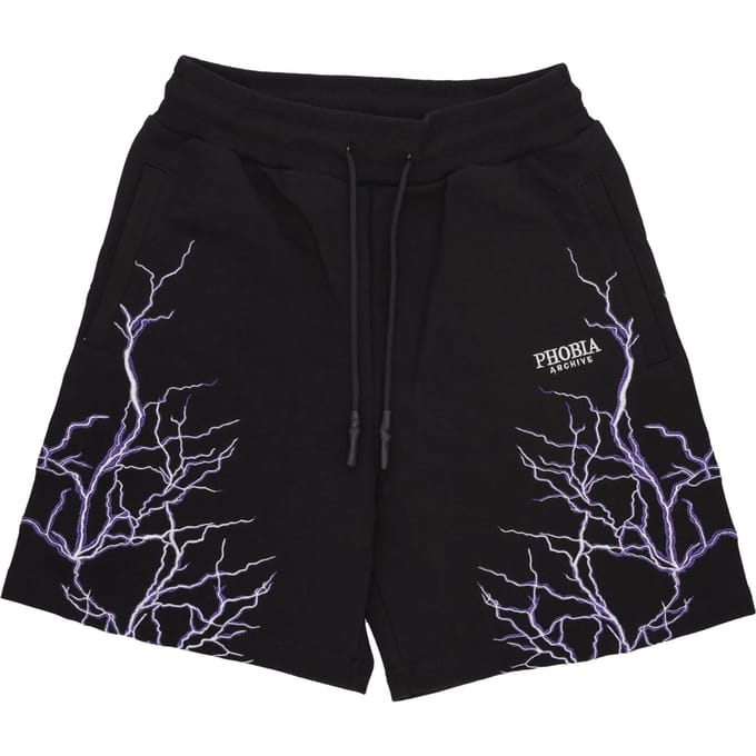Korte Trainingsbroek Heren Lightning Shorts Zwart/paars