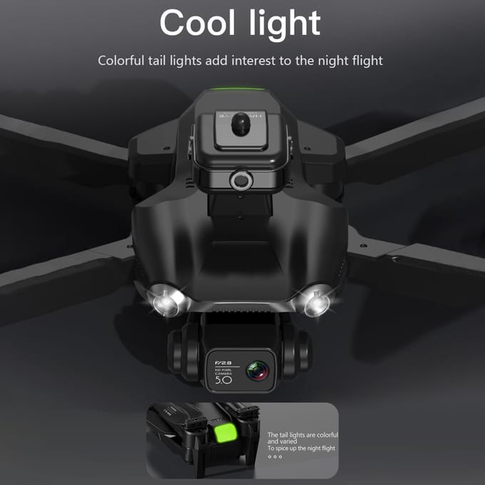 GPS Afstandsbediening Drone met Camera 8K Dubbele Camera 5GWIFI 360 graden Obstakel vermijden Headless-modus without GPS-2 battery zwart