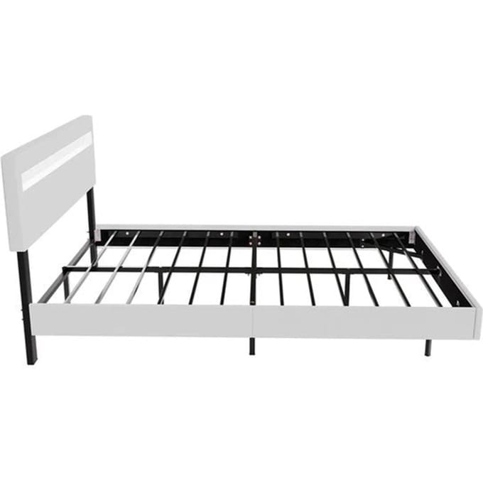 Zwevend Bed Lissabon - 140x200cm - Kunstleer - Incl. LED - Wit