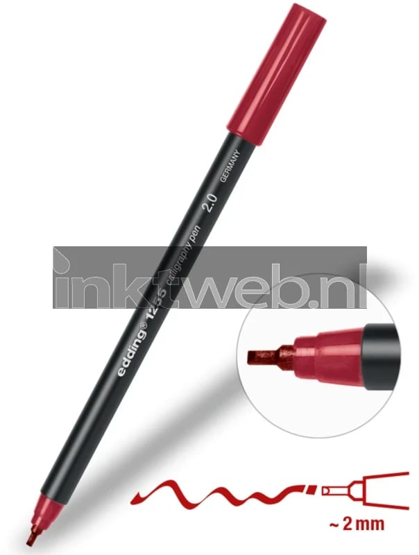 edding-1255 kalligrafie pen oud rood 1ST 3,5 mm / 4-125535-046