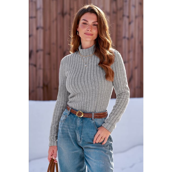 Friday Night Grey geribbelde thermische top